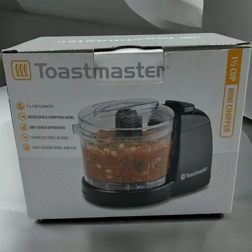 Toastmaster Electric 1.5 Cup Mini ChoppervStainless Steel Blades Black NEW